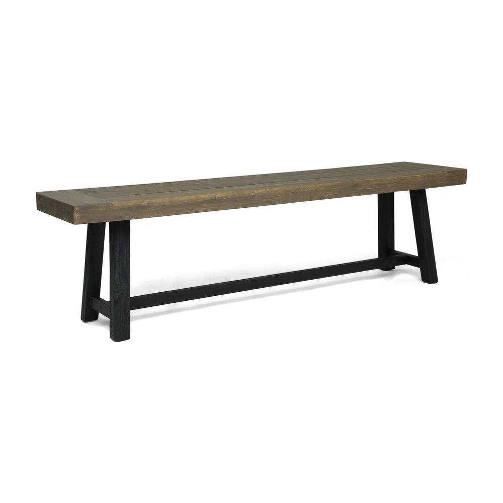 Gray and Black Acacia Wood Bench, Outdoor Bench with Multi-Functional Design price history on PriceWatchPro