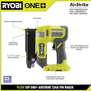 ONE+ 18V Cordless Airstrike 23-Gauge Headless Pin Nailer Kit with 2.0 Ah Battery and Charger