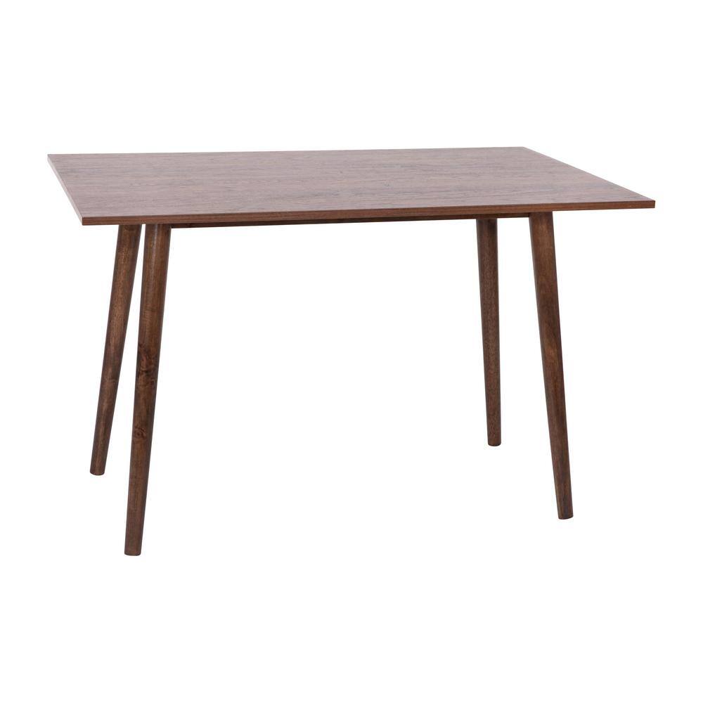 TAYLOR + LOGAN Mid-Century Modern Walnut Wood 30 in. 4-Leg Dining Table  Seats 4 DI-500476-TAYLH - The Home Depot