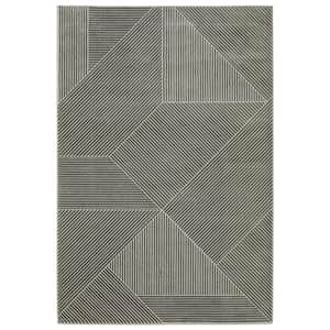 Rayder Gray/Ivory Doormat 3 ft. x 5 ft. Geometric Lines Polypropylene/Polyester Indoor Area Rug