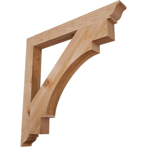 Ekena Millwork 4 in. x 38 in. x 38 in. Western Red Cedar Merced Traditional Rough Sawn Bracket