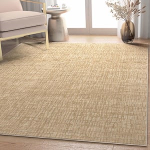 Beige 5 ft. 3 in. x 7 ft. 3 in. Abstract Nightscape Modern Geometric Flat-Weave Area Rug