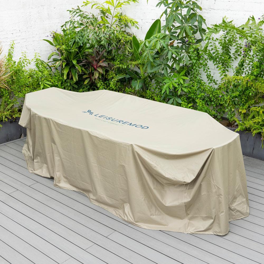 Chelsea Beige 87" Outdoor Patio Dining Set Rain Cover