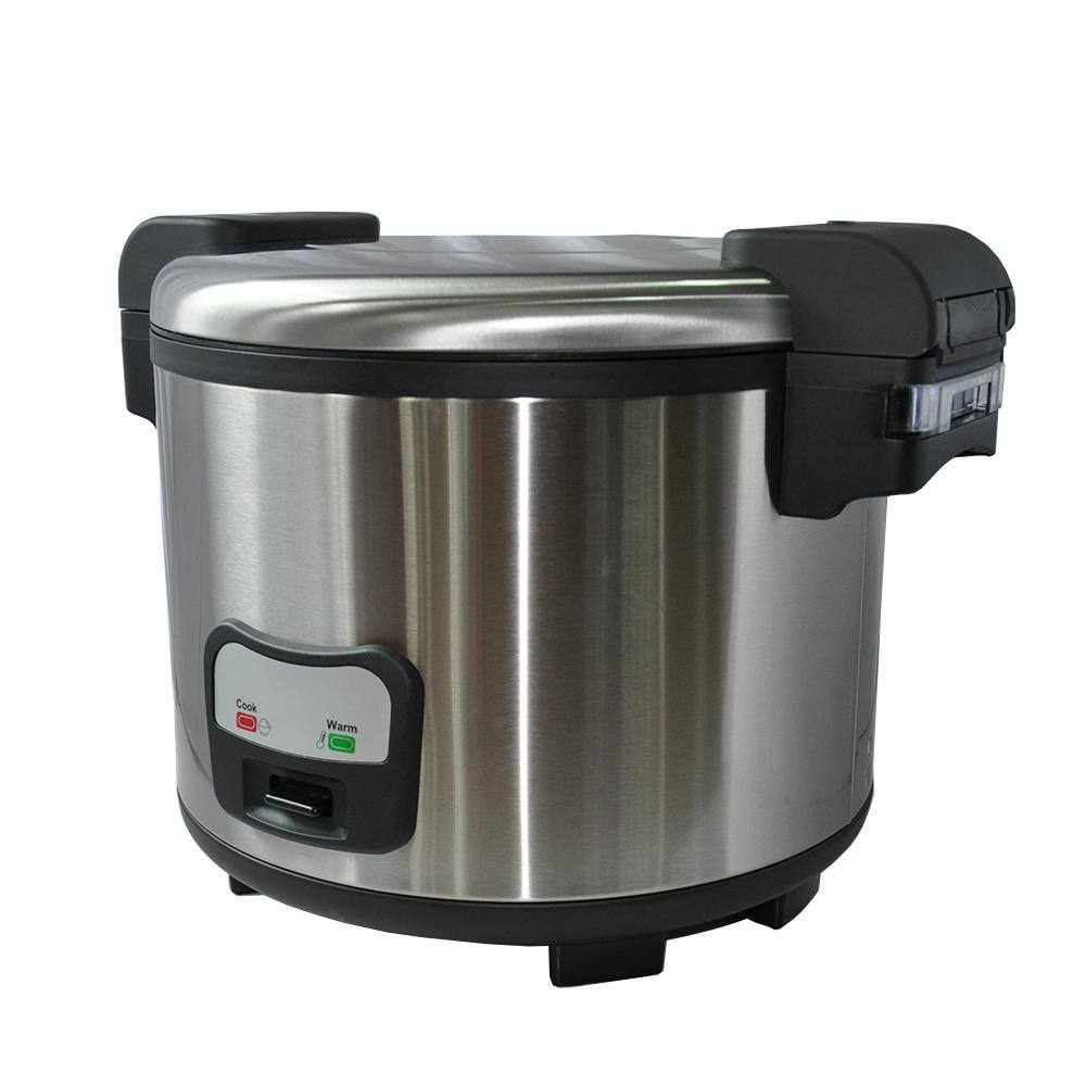 Non-Stick Insert Pot 60 Cups with Hinged Lid SYBO Commercial Grade Rice Cooker/Warner Stainless Steel Exterior