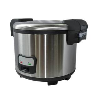 Commercial Rice Cooker/Warmer, 60 Cups with Hinged Lid, Stainless Steel Exterior, Non-Stick Insert Pot