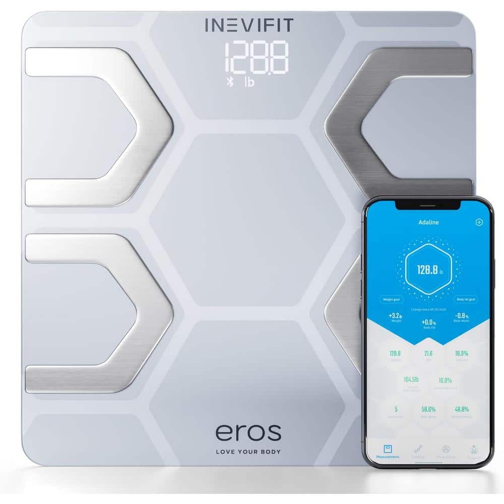 Bluetooth Digital Bathroom Scale with App in White