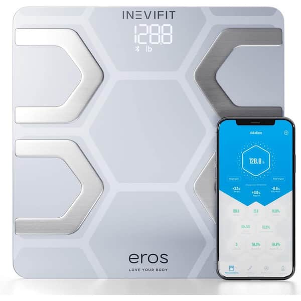Bluetooth Digital Bathroom Scale with App in White