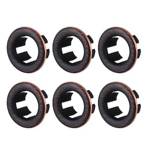 1.2 in. Plastic Sink Basin Trim Overflow Cover Insert in Hole Round Caps in Oil Rubbed Bronze(6-Pack)