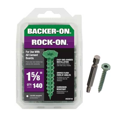 Backer-On #9 x 1-5/8 in. Star Drive Serrated Head Cement Board Screws (140-Pack) 23510