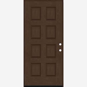Regency 32 in. x 80 in. 8-Panel RHOS Hickory Stain Mahogany Fiberglass Prehung Front Door
