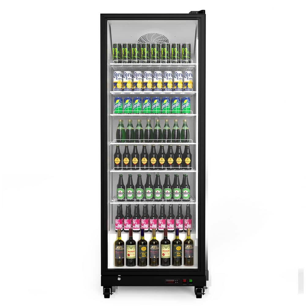 24.8 in. 17.5 cu. ft Merchandiser Refrigerator in Black Commercial Beverage Cooler Adjustable Shelves Dual Glass Door