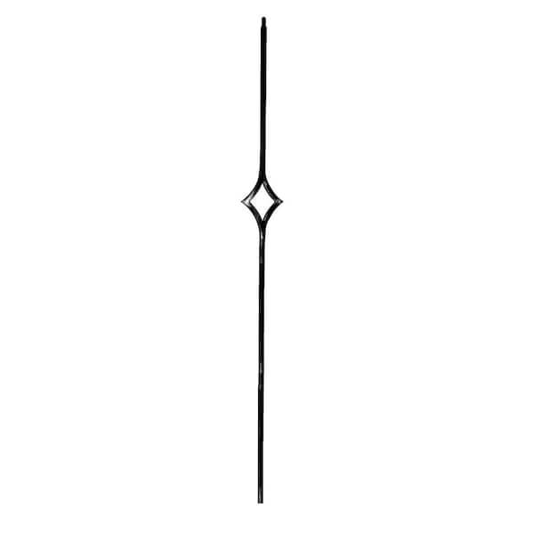 arteferro 44 in. x 4 3/4 in. Single Diamond Shadow Grey Powder Coated Wrought Iron Metal Stair Baluster