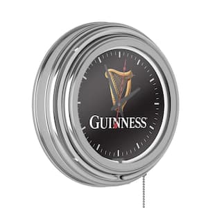 Guinness White Harp Lighted Analog Neon Clock