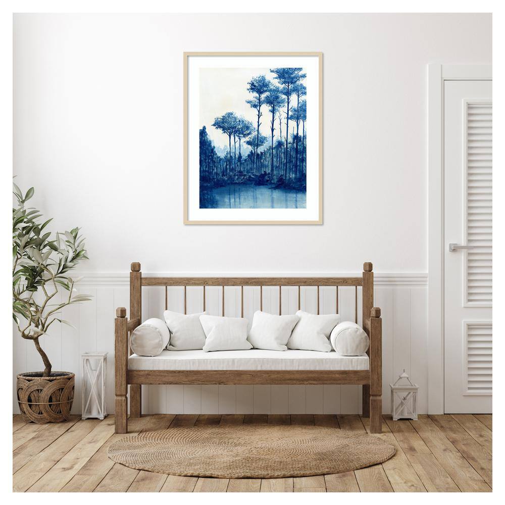 Liberty Blue Landscape I Framed Graphic Art Print in Natural Wood