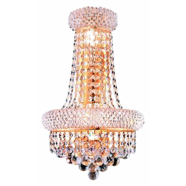 Elegant Lighting 4-Light Gold Wall Sconce with Clear Crystal
