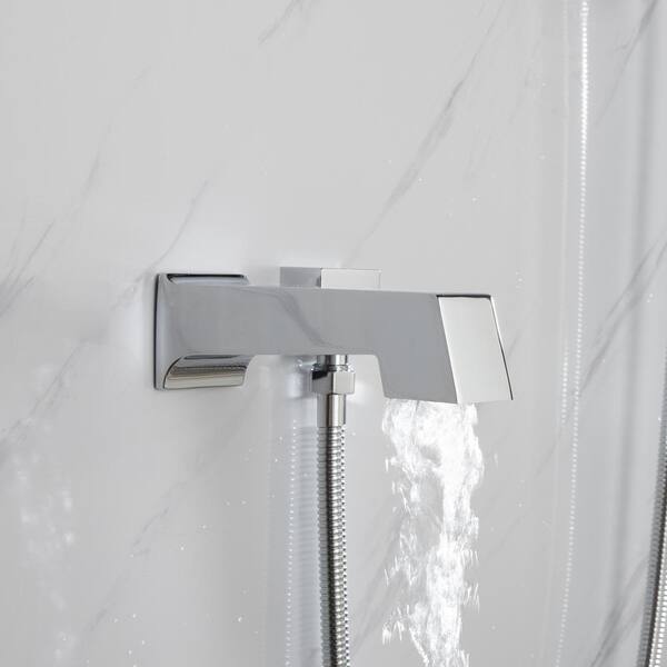Lexora Cero 1-Spray Tub and Shower Faucet Combo with Square