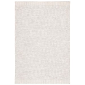Martha Stewart Ivory/Gray 5 ft. x 8 ft. Striped High-Low Area Rug
