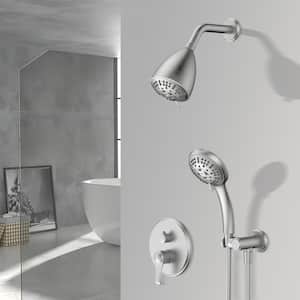 9-Spray Patterns with 4 in. Tub Wall Mount Dual Shower Heads With 1.8 GPM in Nickel(Valve Included)