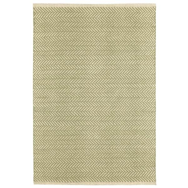 Herringbone Handwoven Cotton Sage 8 ft. x 10 ft. Indoor Area Rug