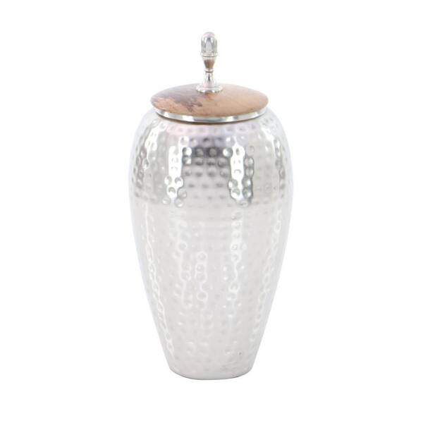 Litton Lane Silver Glass Decorative Jars (Set of 3)