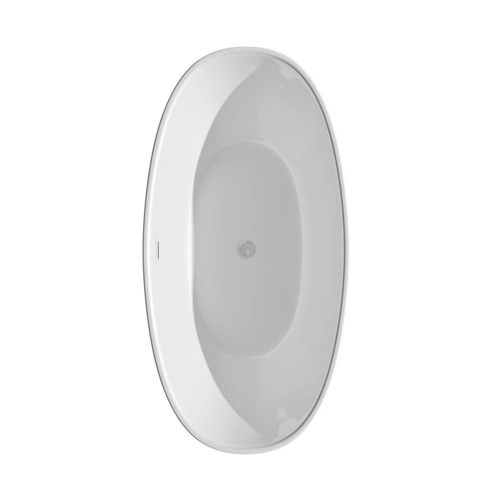 Dorrit 60" White Acrylic Freestanding Soaking Bathtub with Faucet