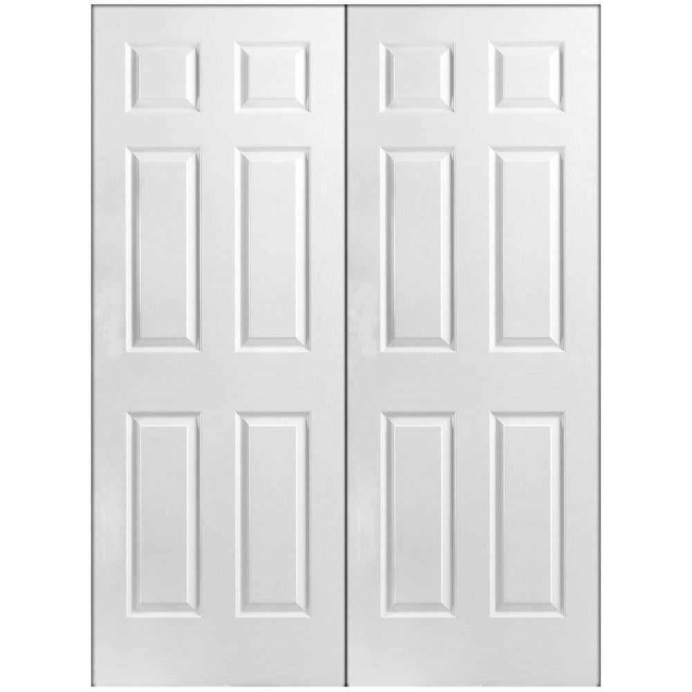 Masonite 60 in. X 80 in. Textured 6-Panel Primed Hollow Core Composite