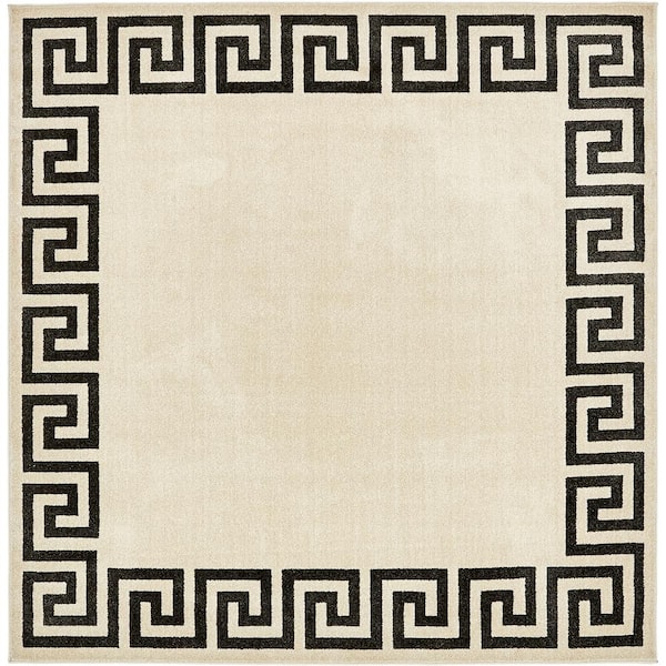 Unique Loom Athens Modern Beige 8' 0 x 8' 0 Square Rug