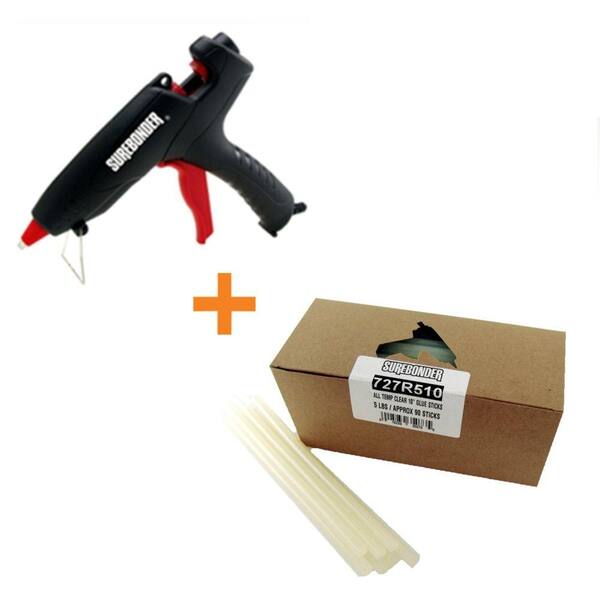Surebonder 7/16 in. D x 10 in. L Professional High Temperature Glue Gun with Glue Sticks (5 lb. per Box)