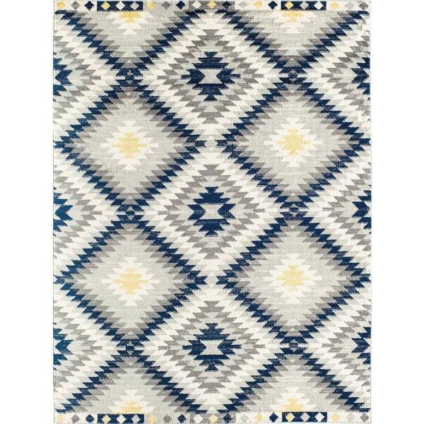 Rugs America Bodrum Kilim Navy Multi 6 ft. x 9 ft. Area Rug