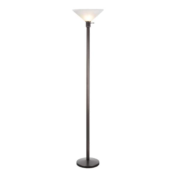 Hudson & Canal FL1734 68 in. Conan Metal Floor Lamp with Metal Shade Blackened Bronze