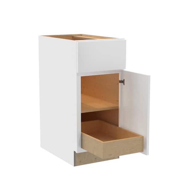 Home Decorators Collection Hargrove 21 in. W x 24 in. D x 34.5 in. H Assembled Plywood Base Kitchen Cabinet in Vesper White with 1ROT Soft Close RH