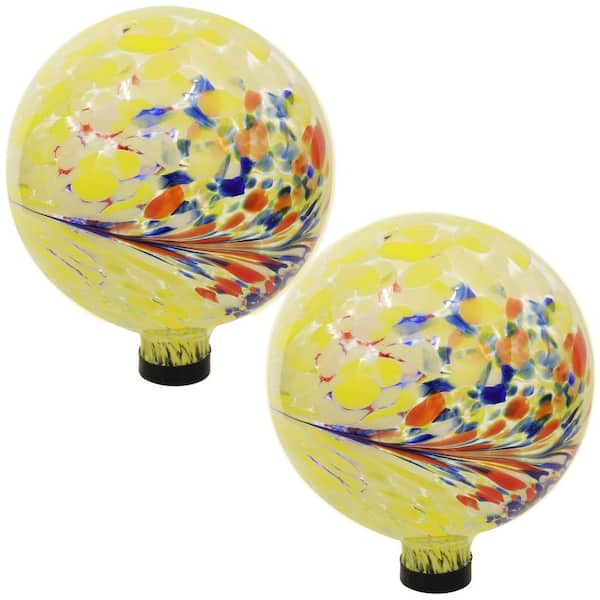 Sunnydaze Bright Summer Burst Glass Gazing Globe - 2-Pack