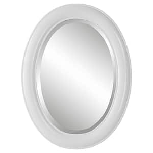 22 in. W x 29.25 in. H Wooden Frame White Wall Mirror