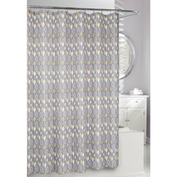 Greystone Shower Curtain Grey Yellow 71, Yellow And White Shower Curtain