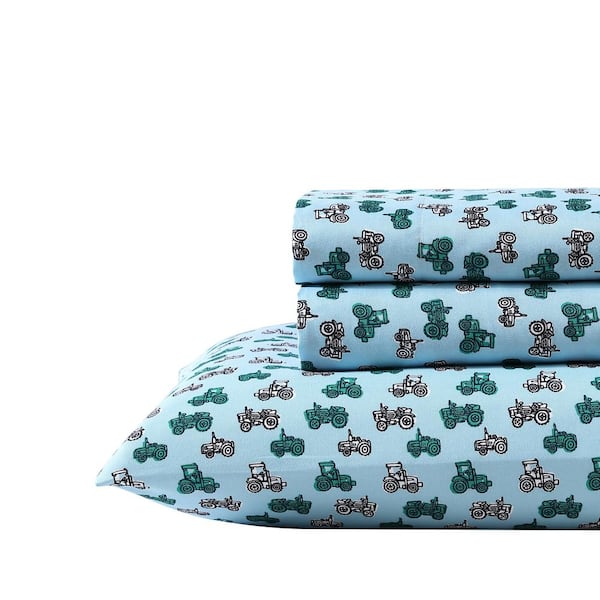 Kids Little Rider 3-Piece Blue Microfiber Twin XL Sheet Set