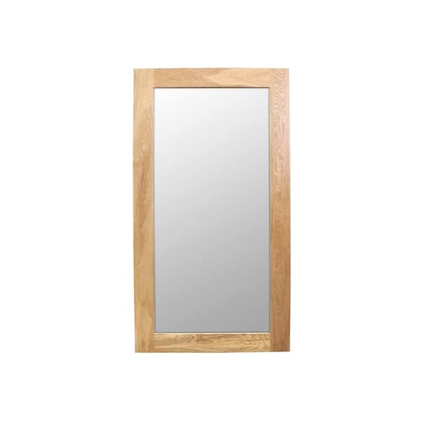 Glass Warehouse 24 In W X 44 In H Wide Framed Rectangular Single Wood Bathroom Vanity Mirror In White Oak Wf Flt 44x24 The Home Depot