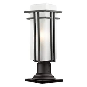 Abbey 19.25 in 1 Light Rubbed Bronze Aluminum Outdoor Hardwired Weather Resistant Pier Mount Light with No Bulb Included