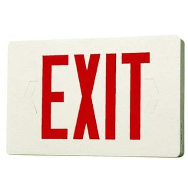 Illumine 2-Light White LED Exit Sign with Red Letters