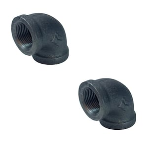 3/4 in. Black Malleable Iron 90-degree FPT x FPT Elbow Fitting (2-Pack)