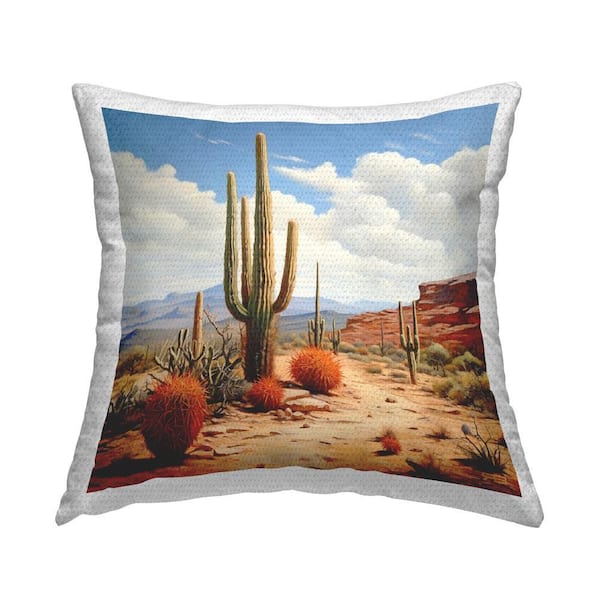 Stupell Industries Cactus Plants Landscape Outdoor Printed Throw Pillow by RB