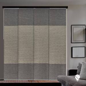Amazon River 99.99% Blackout Natural Woven Adjustable Blind For Patio Door with 23 in. Slates Up to 86 in. W x 96 in. L