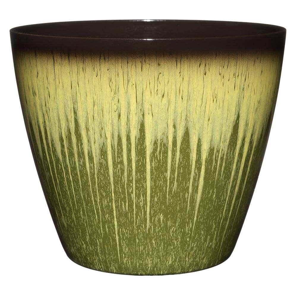 Willow Green 8" Resin Round Indoor/Outdoor Planter
