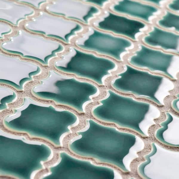Merola Tile - Hudson Tangier Emerald 12-3/8 in. x 12-1/2 in. Porcelain Mosaic Tile (11.0 sq. ft./Case)