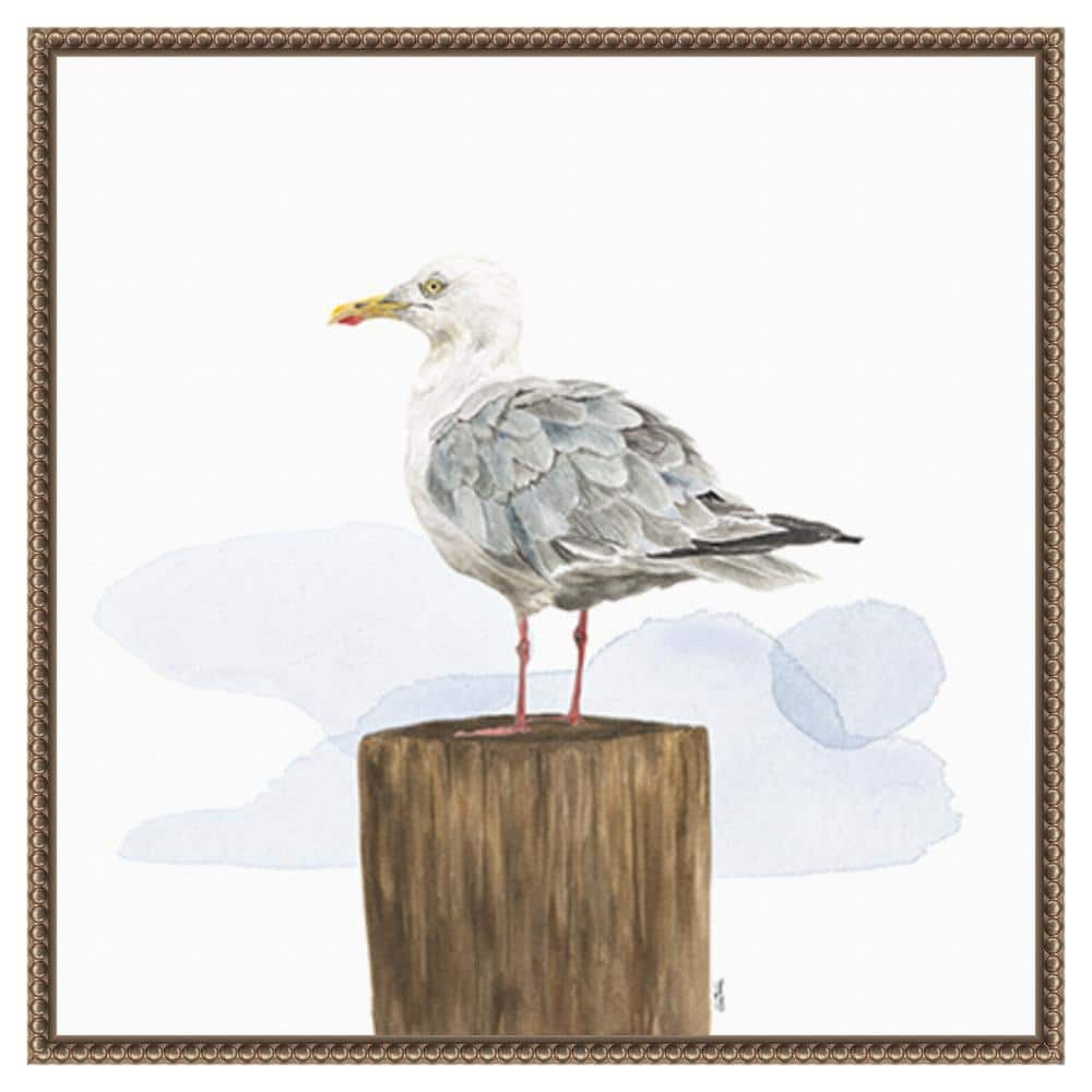 Birds of the Coast Watercolor Canvas with Bronze Frame