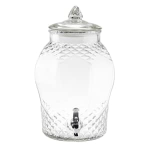 GIBSON HOME Chiara 2 Gallon Glass Mason Jar Dispenser with Metal Lid and  Base in Blue 985117637M - The Home Depot