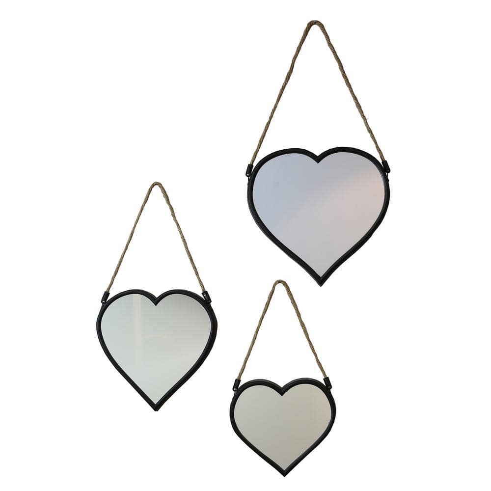The Geeky Days Modern Wooden Frame Wall Mirror Wall Mount Make Up Mirror Heart-Shaped Home Decor The Geeky Days Modern Wooden Frame Wall Mirror Wall Mount Make Up Mirror Heart-Shaped Home Decor
