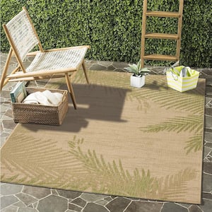Camila Tropical Beige/Green 7 ft. 9 in. x 9 ft. 5 in. Lush Palms Polypropylene Indoor/Outdoor Area Rug