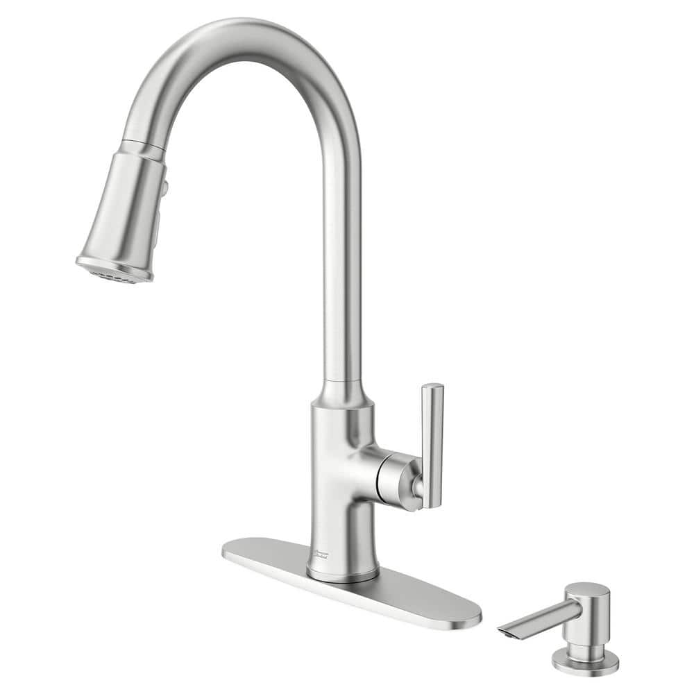 Stainless Steel Pull-Down Kitchen Faucet with Soap Dispenser