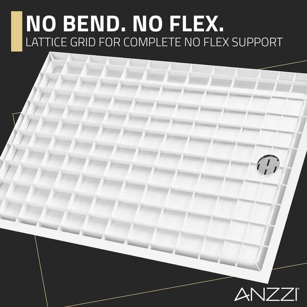 Alexander 48x32 White Resin Right Drain Shower Base