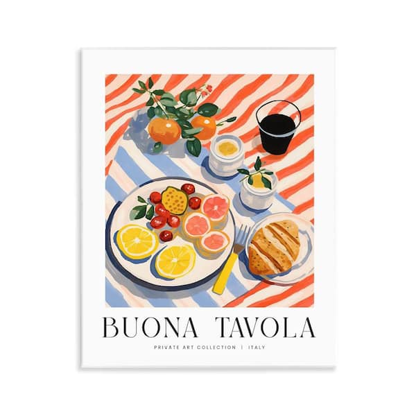 Classic Italian Fruit Plate by Lettered and Lined 1 Piece Unframed Food Graphic Art Print 14 in. x 11 in.